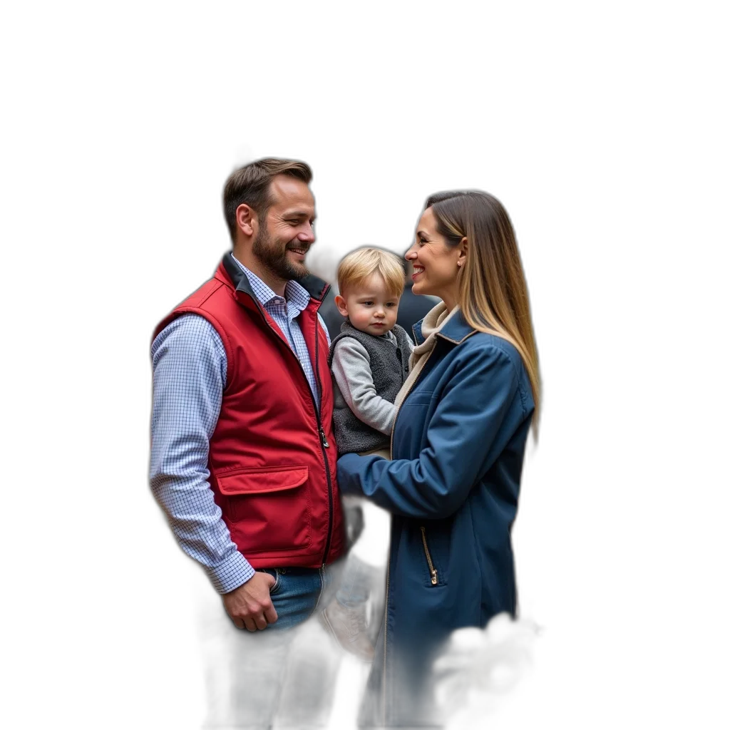 jacket, staff, robot, face, man, woman, standing, flower transparent PNG cut-out