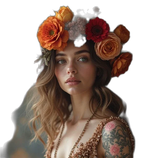 crown, hat, jewelry, dress, photorealistic, oil painting, fantasy art, concept art transparent PNG cut-out