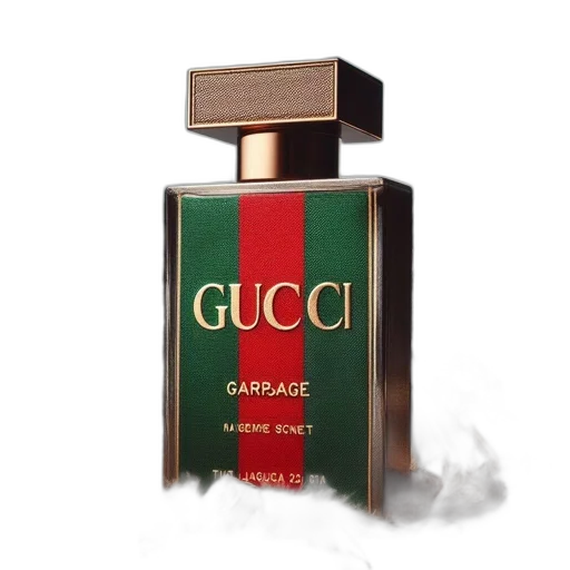 bottle, photorealistic, gucci, perfume, stands, against, wood, tablecloth transparent PNG cut-out