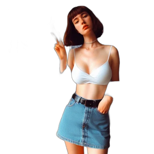 dress, jacket, hat, vaporwave, photorealistic, concept art, 3d render, neon lights transparent PNG cut-out