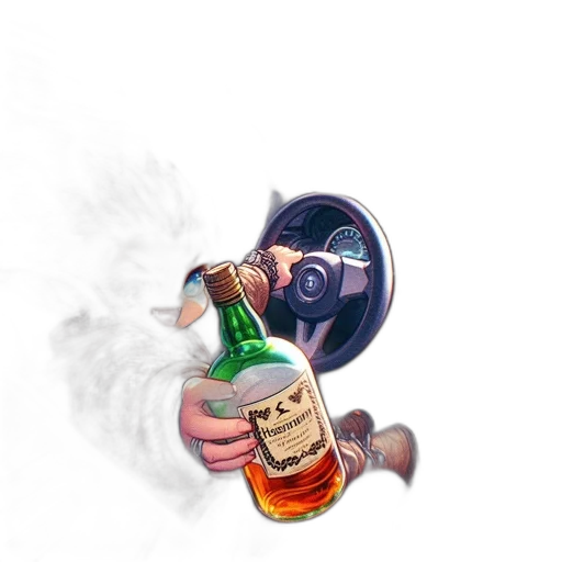 bottle, weapon, jacket, robot, concept art, photorealistic, 3d render, watercolor transparent PNG cut-out