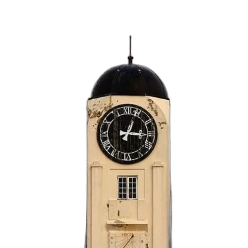 bottle, building, 3d render, clock, tower, black, white, face transparent PNG cut-out