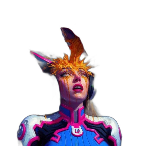 face, mask, crown, robot, concept art, fantasy art, cyberpunk, 3d render transparent PNG cut-out