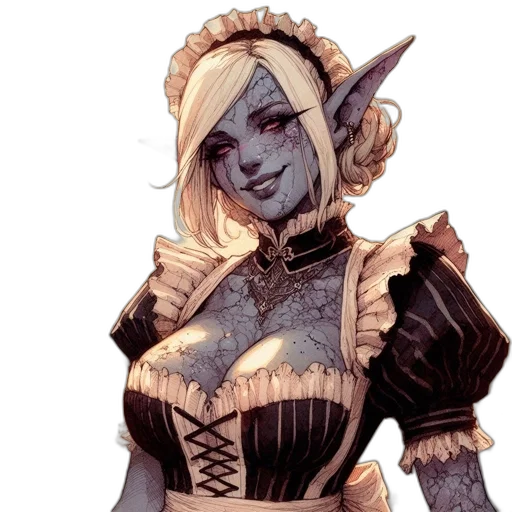staff, dress, fantasy art, concept art, comic book art, watercolor, dark, monochrome transparent PNG cut-out