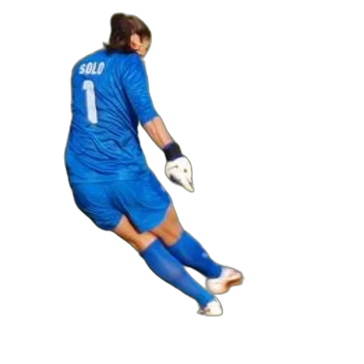 animal, soccer, player, blue, uniform, number, back, kicking transparent PNG cut-out