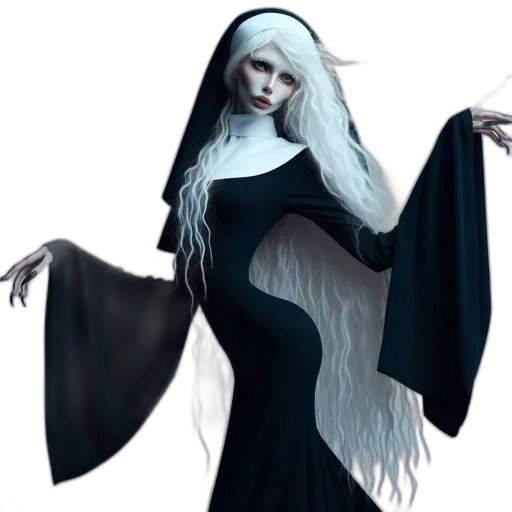 dress, staff, fantasy art, concept art, pixel art, photorealistic, dark, monochrome transparent PNG cut-out