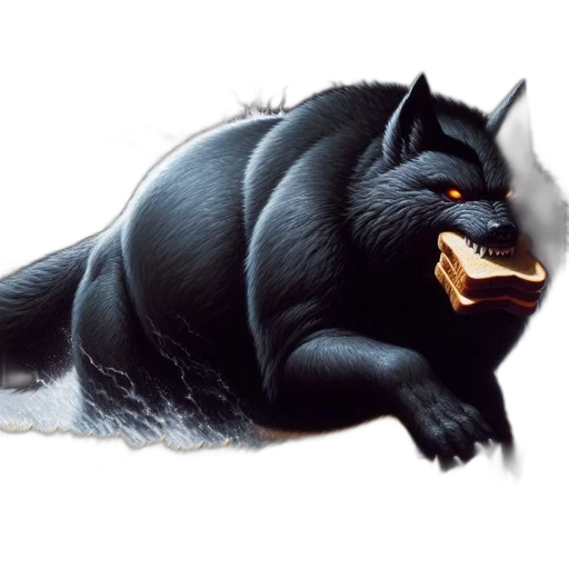 animal, dragon, creature, concept art, fantasy art, photorealistic, 3d render, wolf transparent PNG cut-out