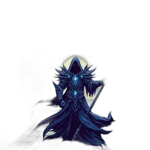 mask, staff, creature, crown, concept art, fantasy art, pixel art, comic book art transparent PNG cut-out