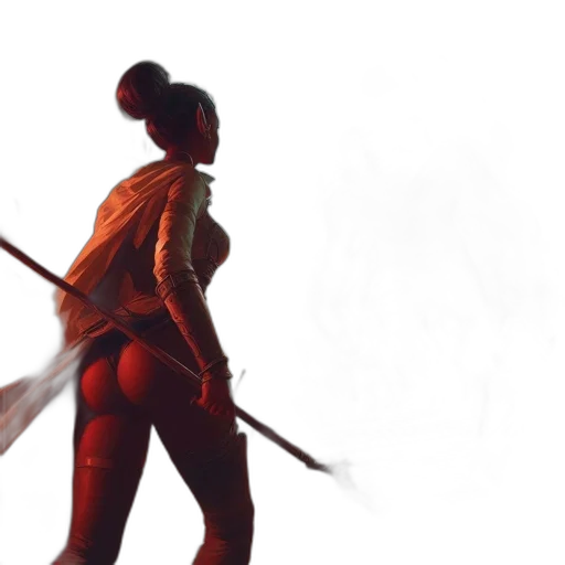 sword, staff, weapon, concept art, fantasy art, 3d render, comic book art, fire transparent PNG cut-out