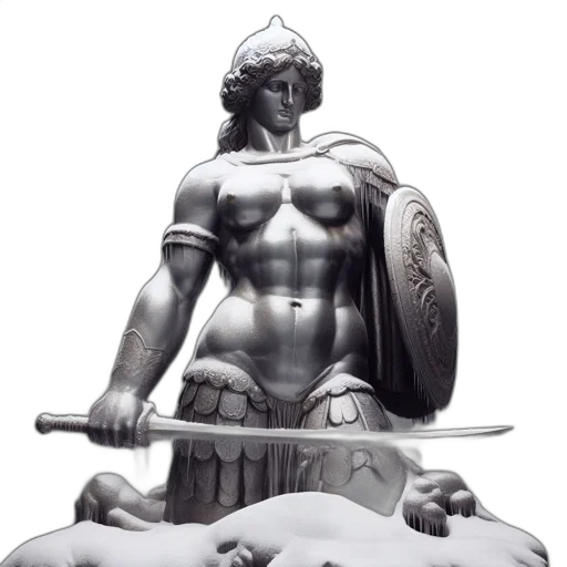 sword, weapon, staff, concept art, fantasy art, 3d render, photorealistic, statue transparent PNG cut-out