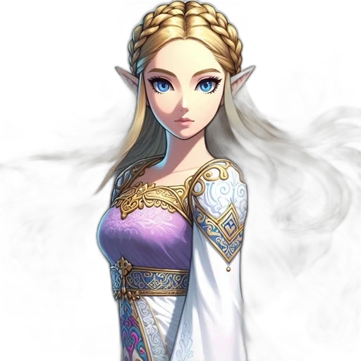dress, staff, jewelry, crown, fantasy art, concept art, pixel art, 3d render transparent PNG cut-out