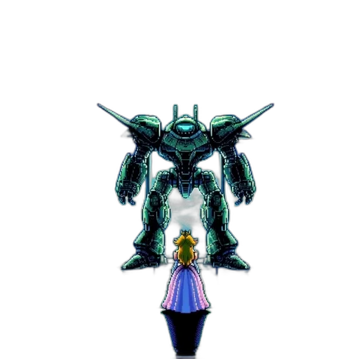 robot, weapon, sword, staff, concept art, pixel art, 3d render, fantasy art transparent PNG cut-out