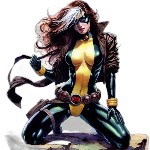 comic book art, concept art, fantasy art, image, features, female, superhero, yellow transparent PNG cut-out
