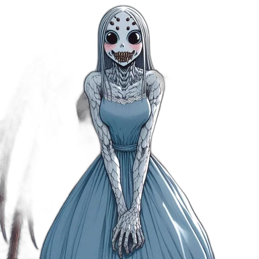 dress, mask, creature, face, concept art, comic book art, watercolor, fantasy art transparent PNG cut-out