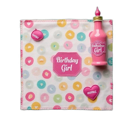 colorful, polka, dot, chevron, patterned, cloth, birthday, girl transparent PNG cut-out