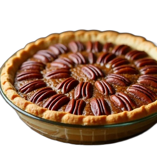 food, crown, 3d render, freshly, baked, pecan, pie, golden-brown transparent PNG cut-out