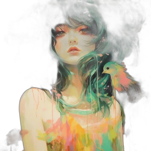 dress, mask, face, dragon, fantasy art, watercolor, photorealistic, concept art transparent PNG cut-out