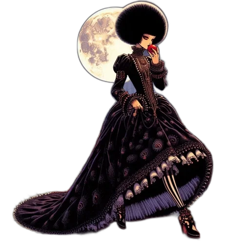 dress, hat, staff, crown, concept art, fantasy art, pixel art, comic book art transparent PNG cut-out