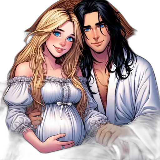 fantasy art, comic book art, photorealistic, pixel art, expectant, couple, sit, richly transparent PNG cut-out