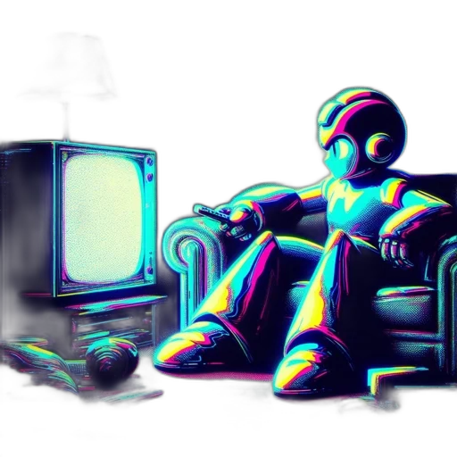 robot, furniture, mask, bottle, vaporwave, pixel art, 3d render, concept art transparent PNG cut-out