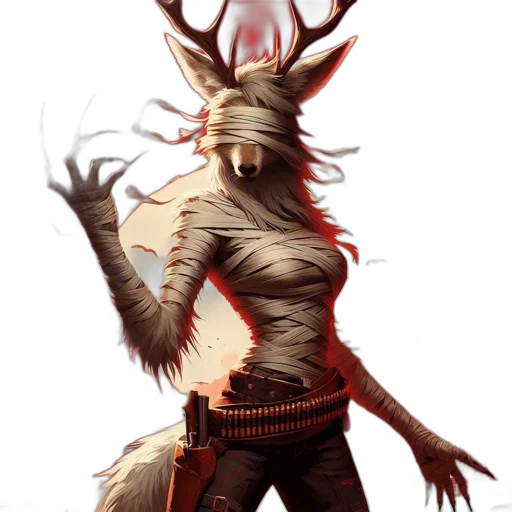 staff, mask, creature, animal, concept art, fantasy art, pixel art, watercolor transparent PNG cut-out