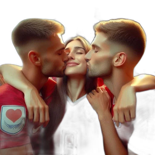 face, photorealistic, watercolor, concept art, 3d render, red, two, soccer transparent PNG cut-out