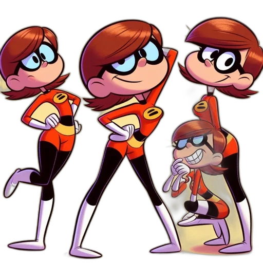concept art, cartoon, comic book art, 3d render, animated, female, characters, matching transparent PNG cut-out