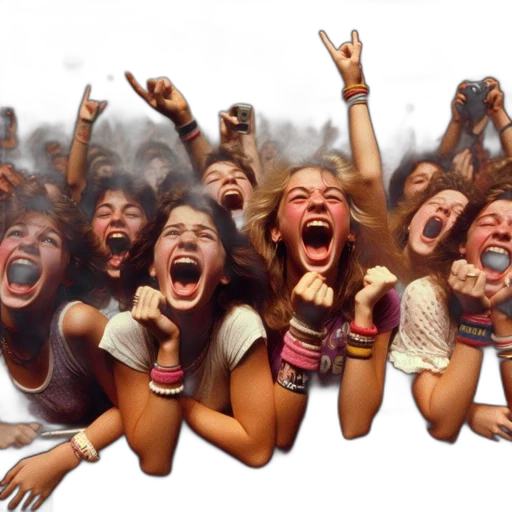 photorealistic, oil painting, thrilling, moment, captured, concert, where, group transparent PNG cut-out
