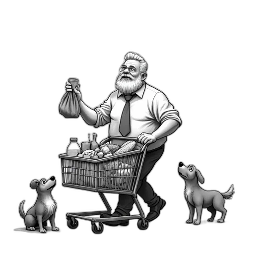 animal, staff, concept art, cartoon, fantasy art, pencil sketch, black, white transparent PNG cut-out