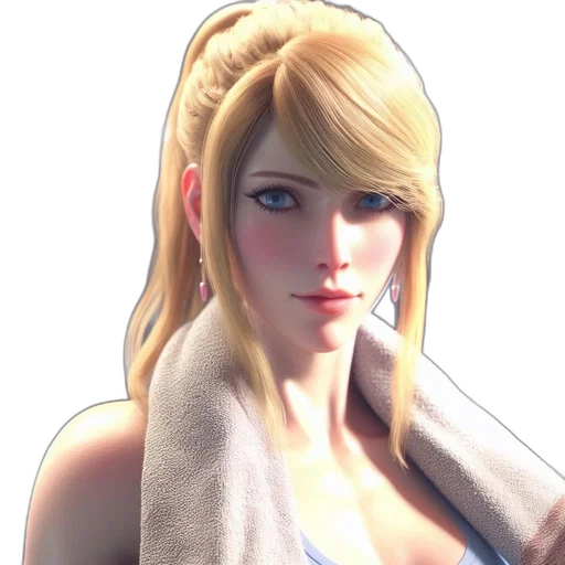 face, 3d render, concept art, photorealistic, fantasy art, woman, long, blond transparent PNG cut-out