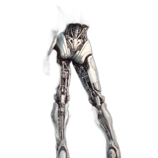 robot, creature, staff, weapon, concept art, 3d render, cyberpunk, fantasy art transparent PNG cut-out