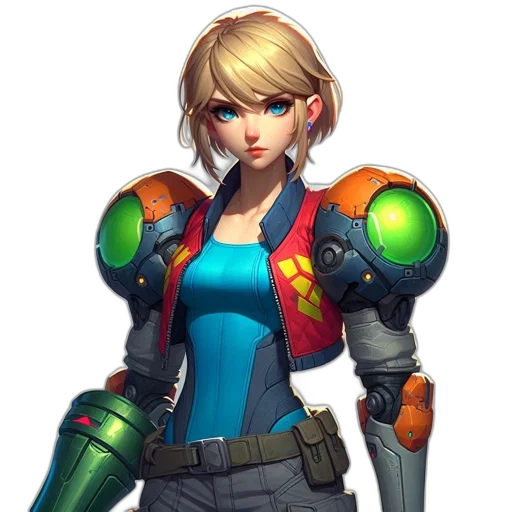 robot, weapon, jacket, staff, concept art, fantasy art, 3d render, cyberpunk transparent PNG cut-out