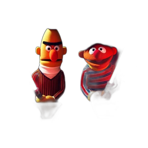 jewelry, 3d render, concept art, photorealistic, cartoon, outer space, bert, ernie transparent PNG cut-out