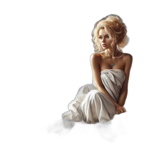 dress, jewelry, concept art, photorealistic, fantasy art, oil painting, snow, golden transparent PNG cut-out
