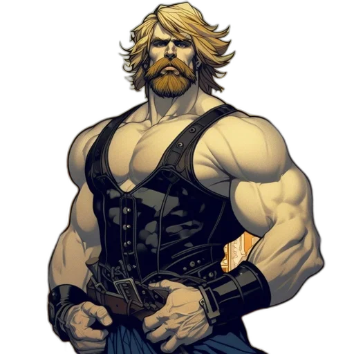 comic book art, concept art, cartoon, fantasy art, imposing, figure, sporting, full transparent PNG cut-out
