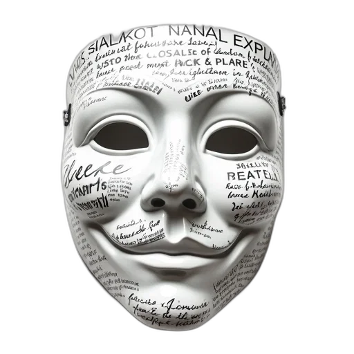 mask, face, hat, photorealistic, concept art, white, blank, expression transparent PNG cut-out
