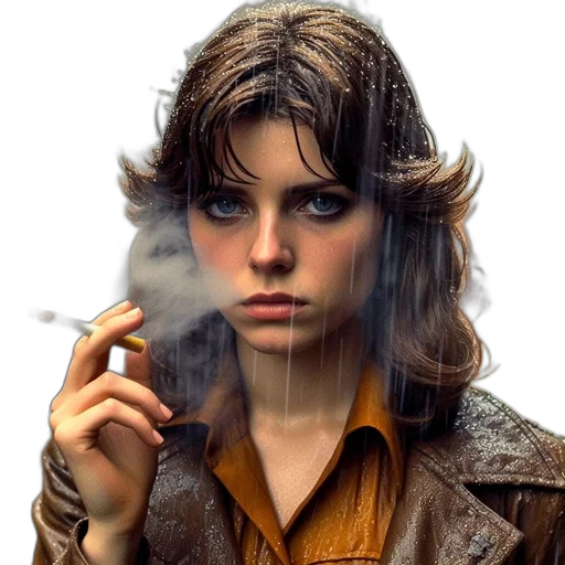 jacket, face, staff, robot, photorealistic, comic book art, concept art, oil painting transparent PNG cut-out