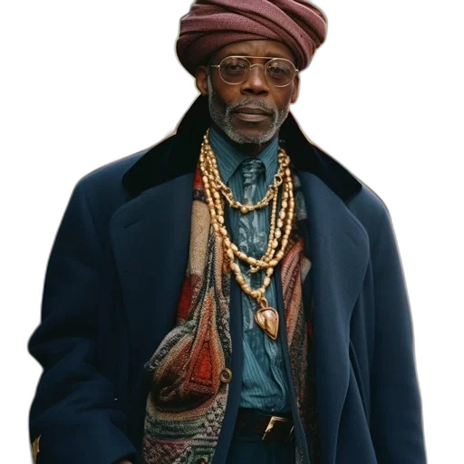 jacket, hat, jewelry, face, photorealistic, concept art, 3d render, barefoot transparent PNG cut-out