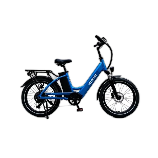 photorealistic, 3d render, cartoon, blue, electric, bicycle, black, seat transparent PNG cut-out