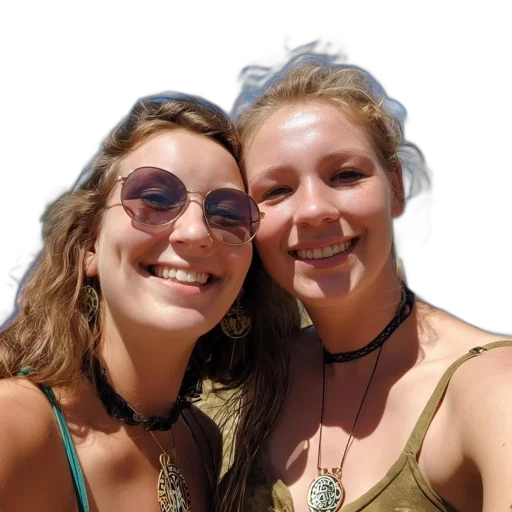 jewelry, staff, face, crown, two, young, women, sunglasses transparent PNG cut-out