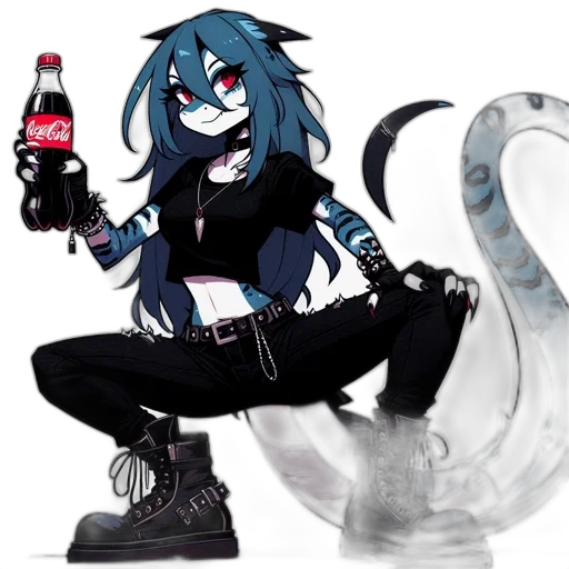 bottle, creature, robot, concept art, cyberpunk, anime, cartoon, neon lights transparent PNG cut-out