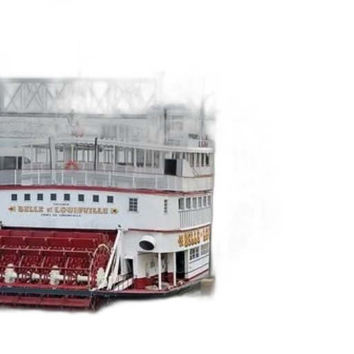 building, 3d render, photorealistic, concept art, paddle, steamer, named, belle transparent PNG cut-out