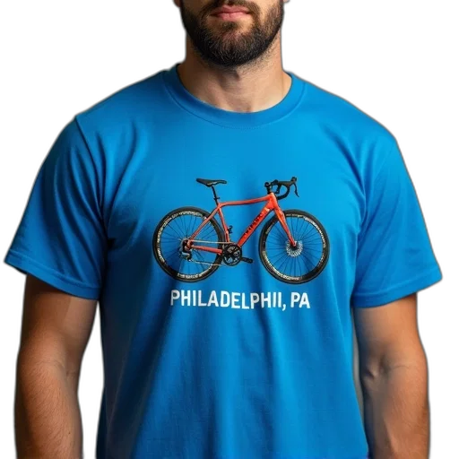 blue, shirt, says, philadelphia transparent PNG cut-out