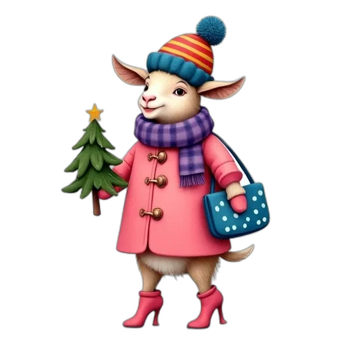 hat, staff, 3d render, concept art, fantasy art, pixel art, snow, whimsical transparent PNG cut-out