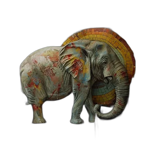 animal, photorealistic, concept art, 3d render, oil painting, vibrantly, colored, ceramic transparent PNG cut-out