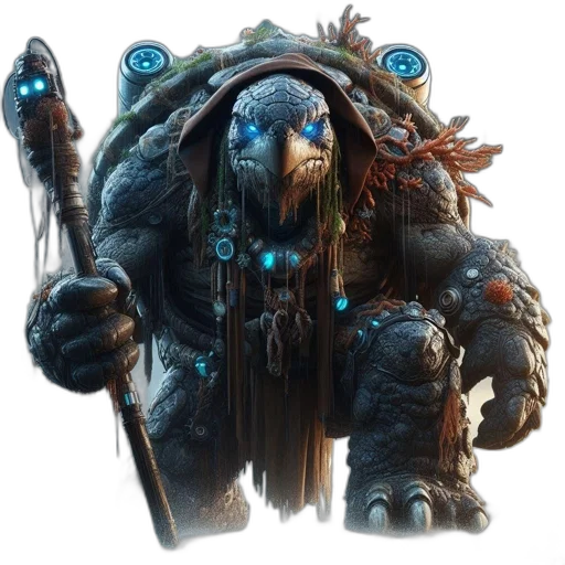 creature, staff, animal, face, concept art, fantasy art, comic book art, blue transparent PNG cut-out