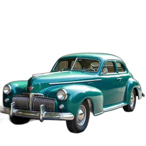 car, 3d render, photorealistic, concept art, teal, vintage, classic, design transparent PNG cut-out