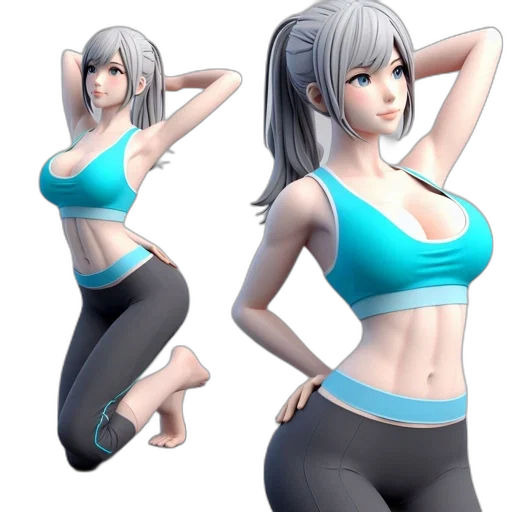 3d render, concept art, photorealistic, fantasy art, monochrome, pastel, two, animated transparent PNG cut-out