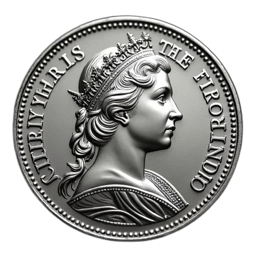 crown, jewelry, 3d render, close-up, silver, coin, detailed, portrait transparent PNG cut-out