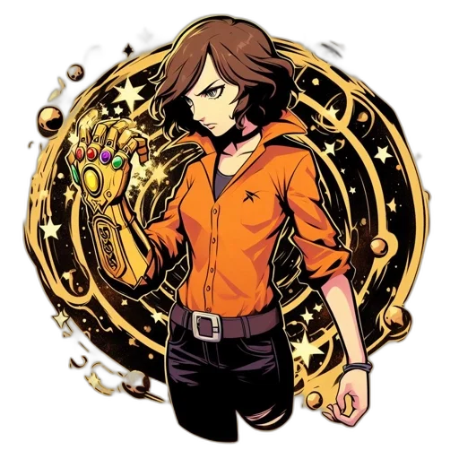 staff, jewelry, weapon, jacket, comic book art, concept art, cartoon, pixel art transparent PNG cut-out